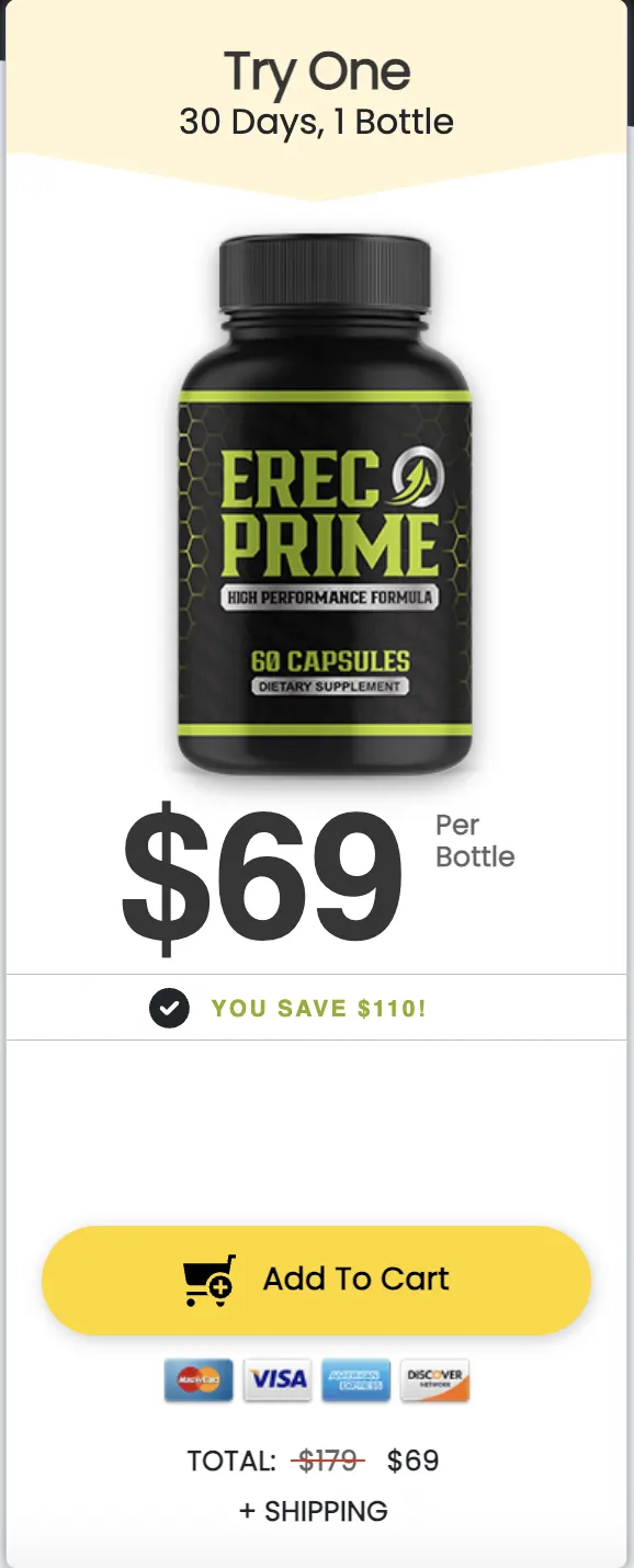 Buy ErecPrime 1 bottle — male enhancement supplement starter