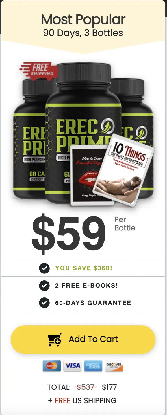 Buy ErecPrime 3 bottles — male enhancement value pack
